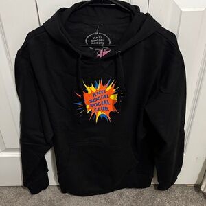 Anti Social Social Club Black Sweater with Colorful Logo
